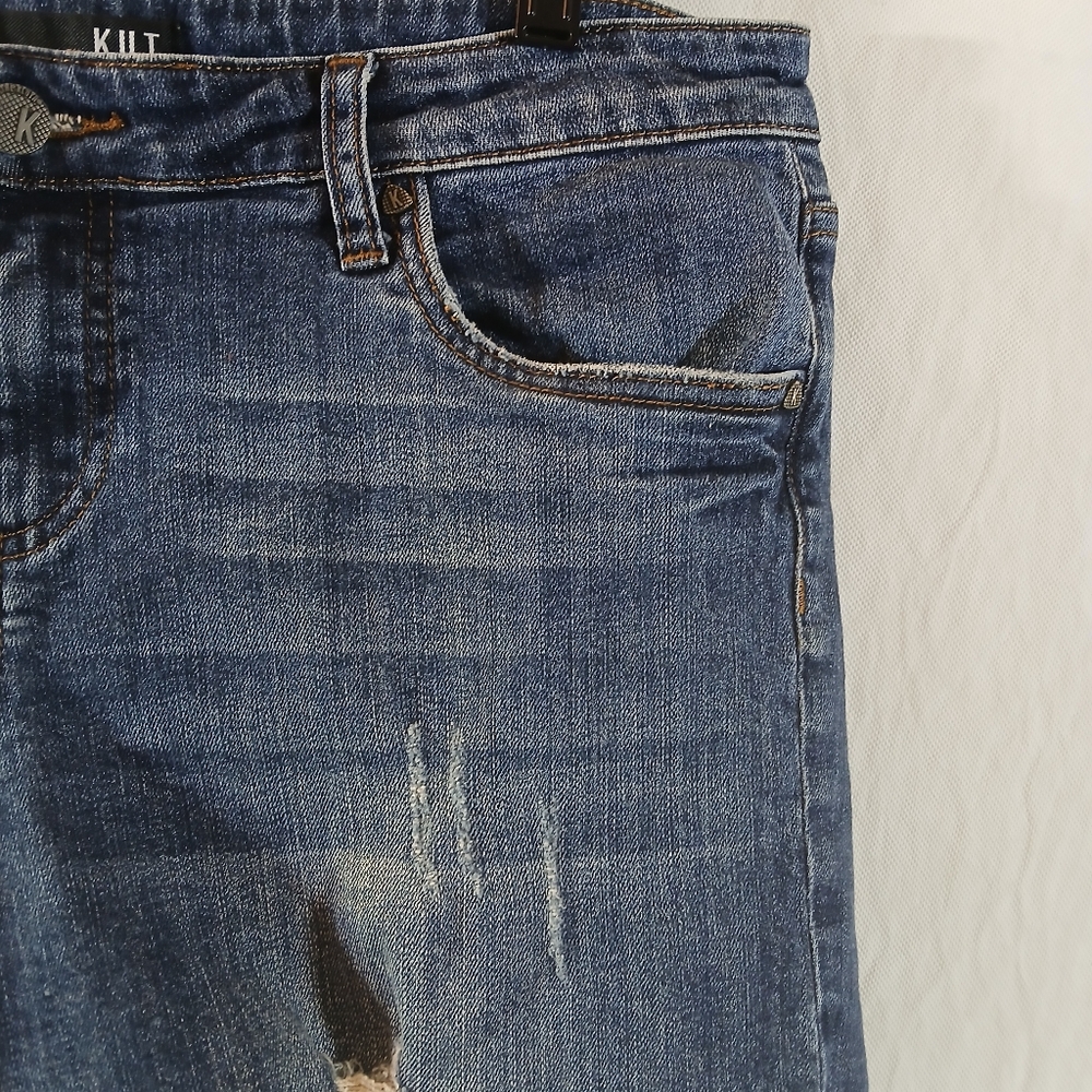 Kut From The Kloth Womens 12 Catherine Boyfriend Short Blue Jean Stretch Denim - Picture 2 of 13